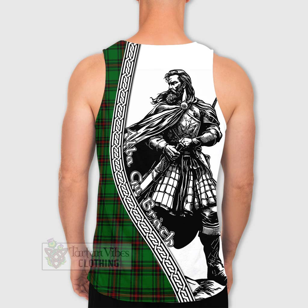 Halkerston Tartan Clan Crest Men's Tank Top with Highlander Warrior Celtic Style - Tartan Vibes Clothing