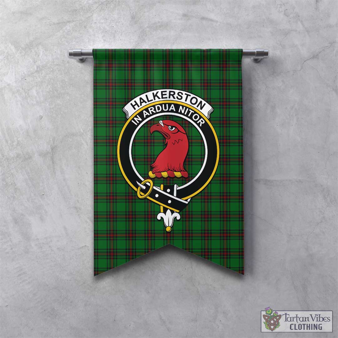 Halkerston Tartan Gonfalon, Tartan Banner with Family Crest - Tartan Vibes Clothing