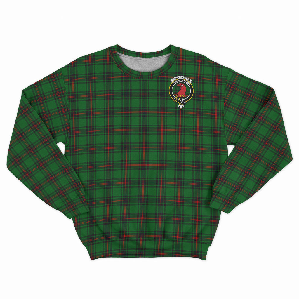 Halkerston Tartan Sweatshirt with Family Crest - Tartan Vibes Clothing