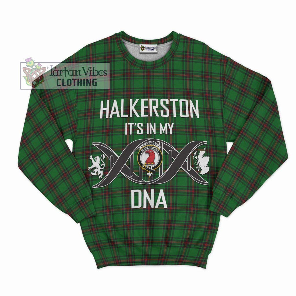 Halkerston Tartan Sweatshirt with Family Crest DNA In Me Style - Tartan Vibes Clothing
