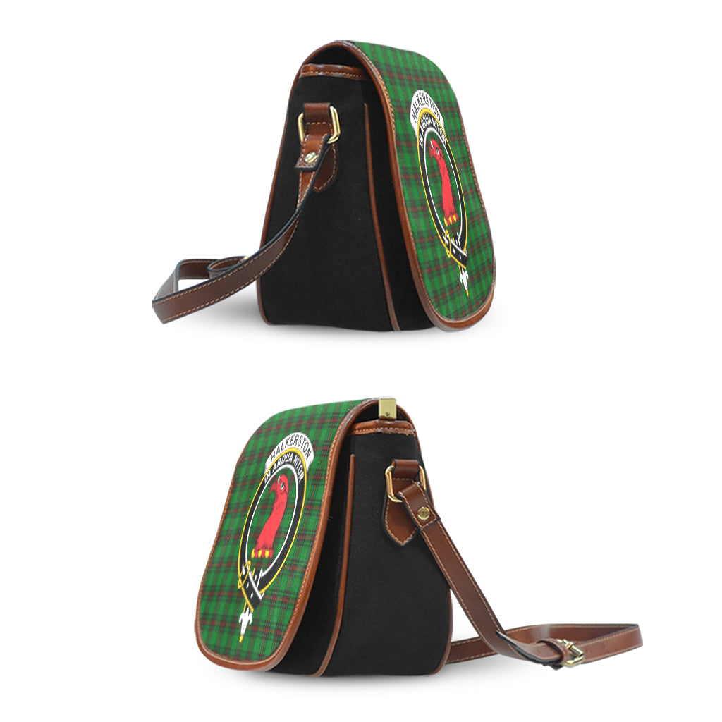 Halkerston Tartan Saddle Bag with Family Crest - Tartan Vibes Clothing