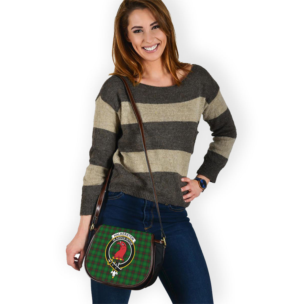 Halkerston Tartan Saddle Bag with Family Crest - Tartan Vibes Clothing