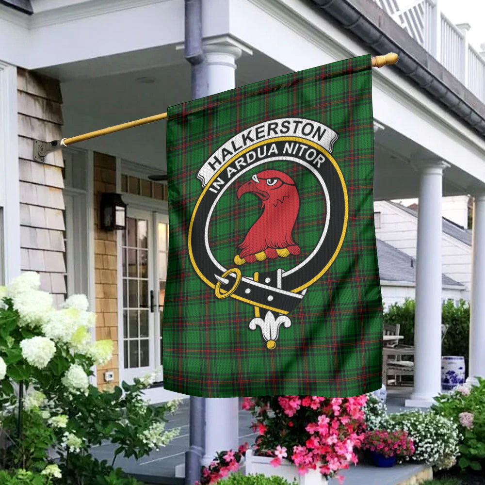 Halkerston Tartan Flag with Family Crest - Tartan Vibes Clothing