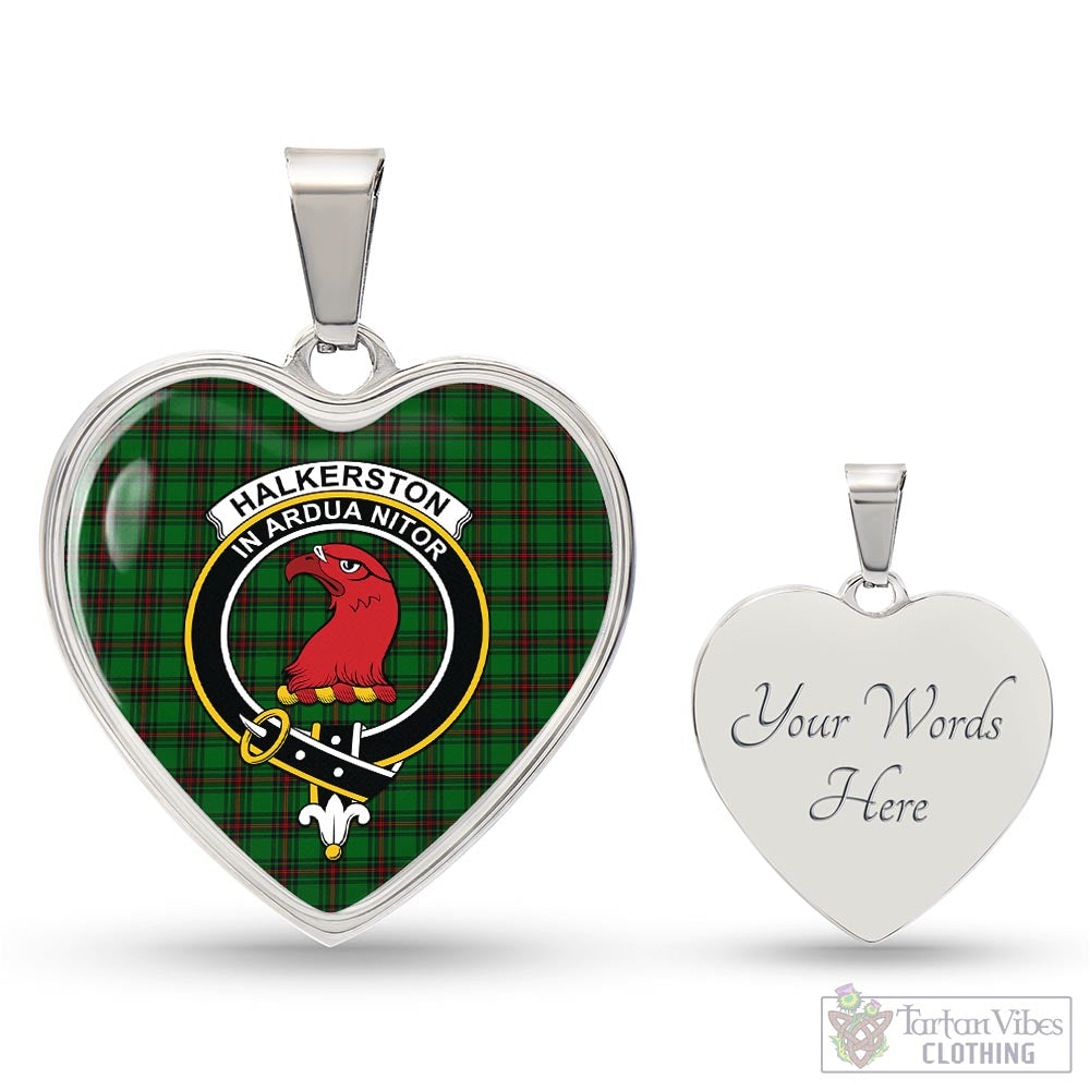 Halkerston Tartan Heart Necklace with Family Crest Luxury Necklace (Silver) Yes - Tartan Vibes Clothing