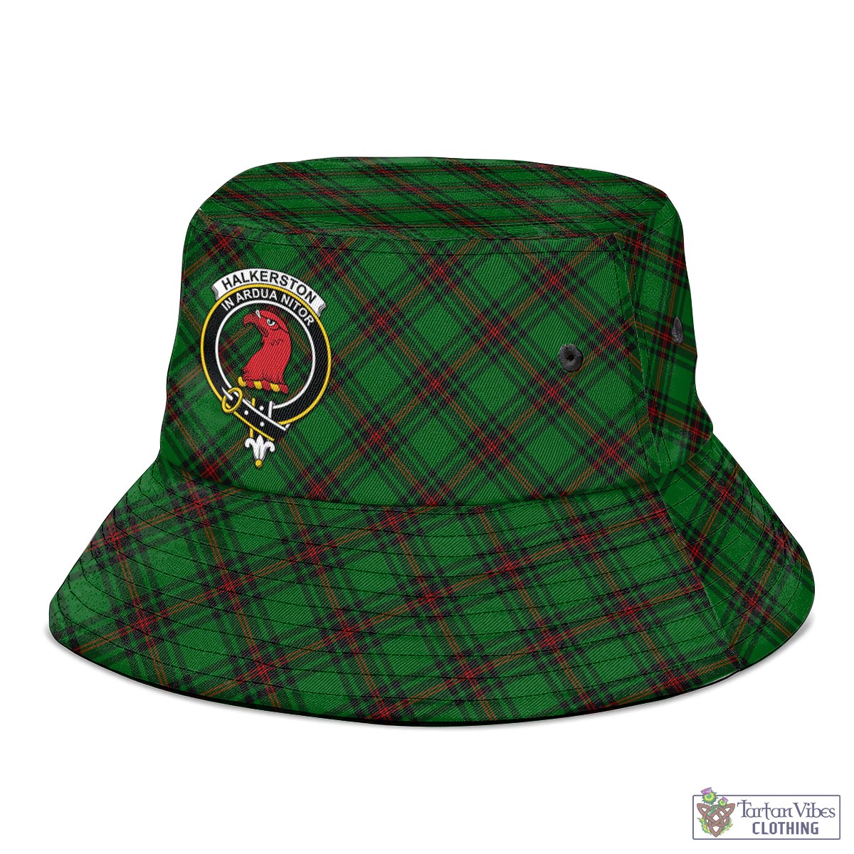 Halkerston Tartan Bucket Hat with Family Crest - Tartan Vibes Clothing