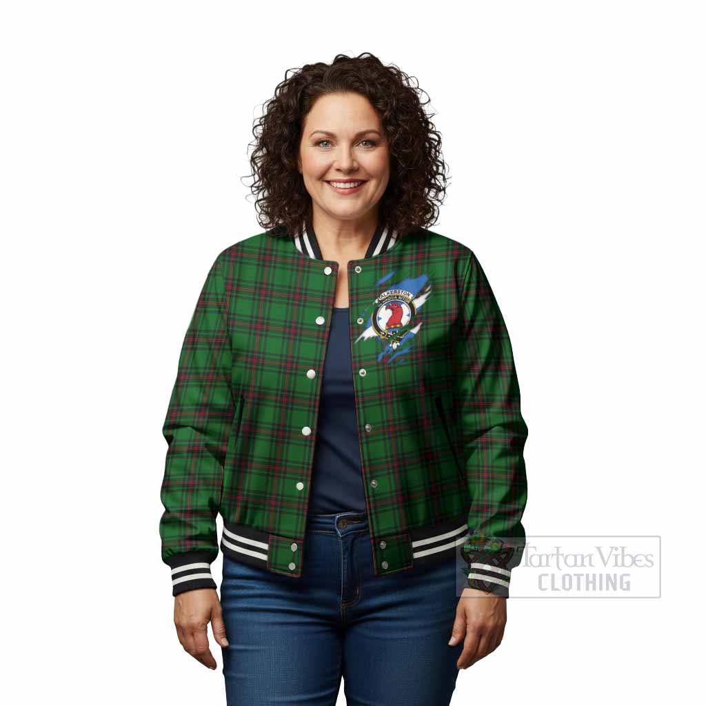 Halkerston Clan Crest In Me Tartan Baseball Jacket Scotland Flag Style