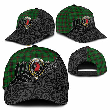 Halkerston Crest Tartan Classic Cap with New Zealand Silver Fern Half Style