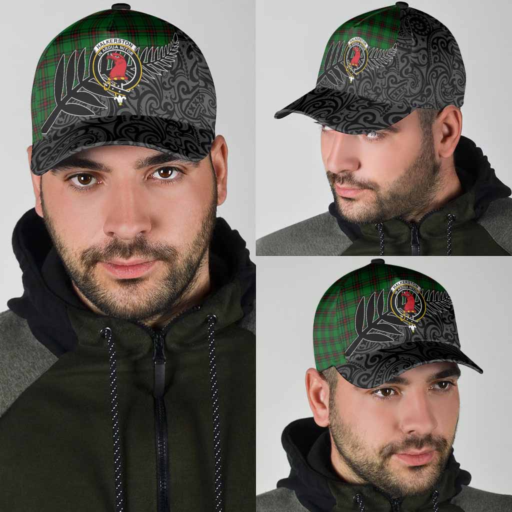 Halkerston Crest Tartan Classic Cap with New Zealand Silver Fern Half Style