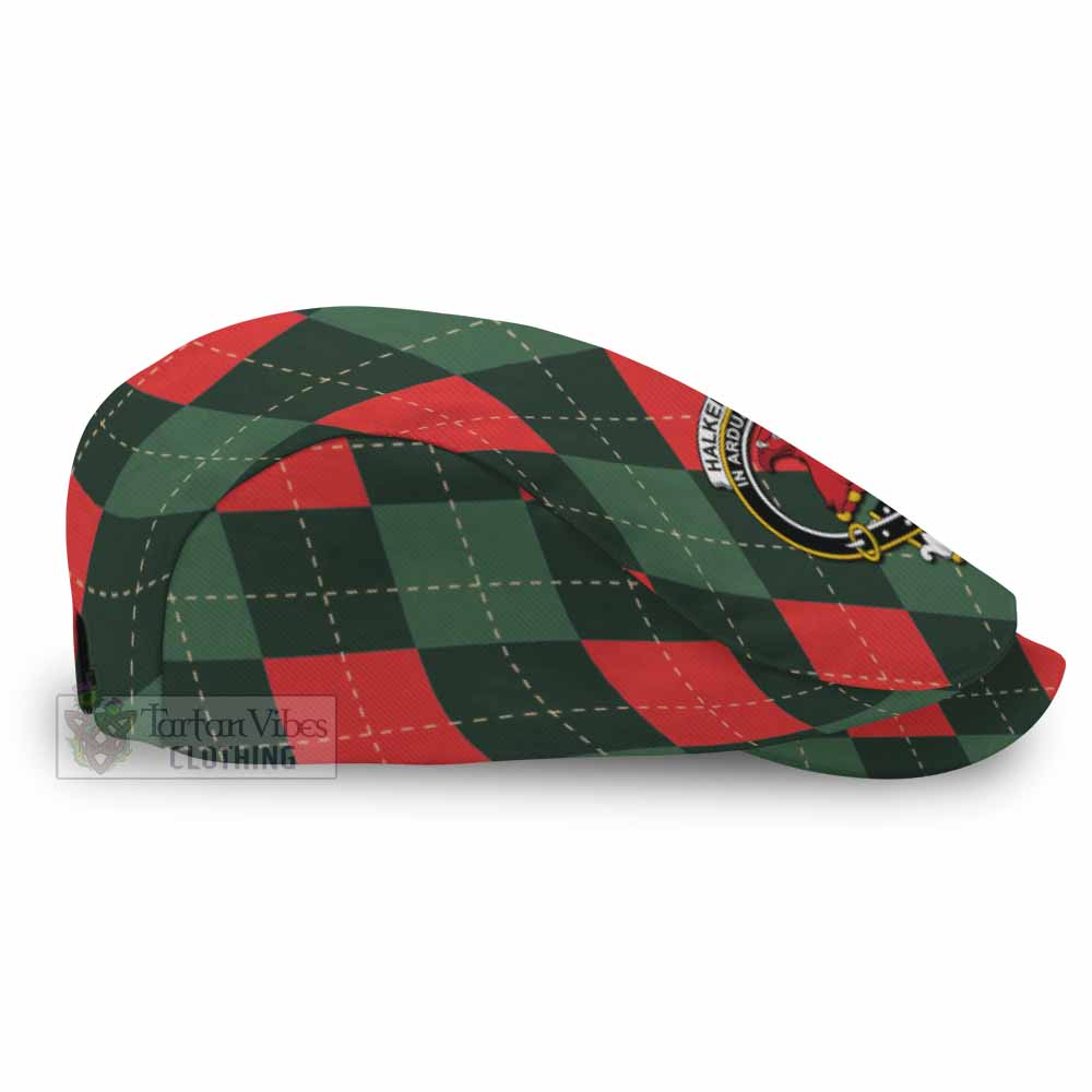 Halkerston Scottish Family Crest Flat Cap, Jeff Cap Argyle Plaid Christmas Style - Tartan Vibes Clothing