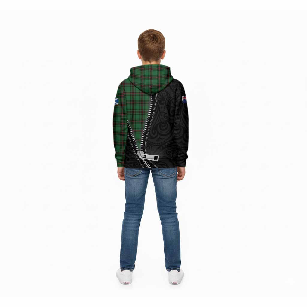 Halkerston Tartan Kid Hoodie New Zealand Pattern Unique Zipper Stylized