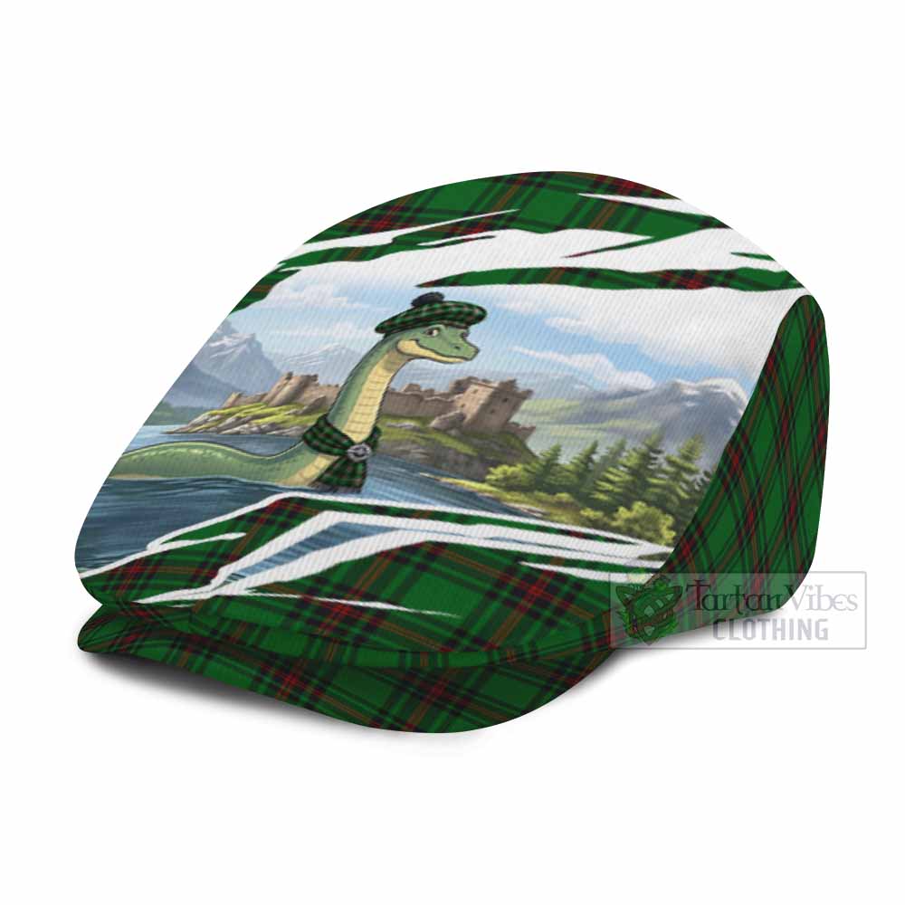 Halkerston Tartan Loch Ness Monster Scottish Heritage Art Flat Cap, Jeff Cap