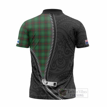 Halkerston Tartan Zipper Polo Shirt New Zealand Pattern Unique Zipper Stylized