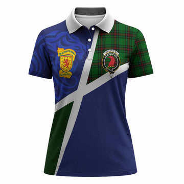 Halkerston The Scottish Football Crest Women Polo Shirt Lion-Tartan Army