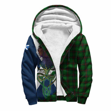 Halkett Tartan Family Crest Sherpa Hoodie Scottish Thistle Celtic Inspired Unisex S - Tartan Vibes Clothing