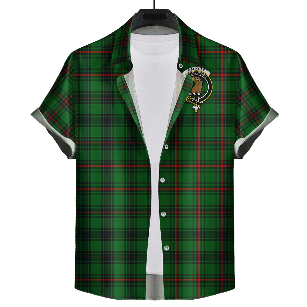 Halkett Tartan Hawaiian Shirt with Family Crest Kid - Tartan Vibes Clothing