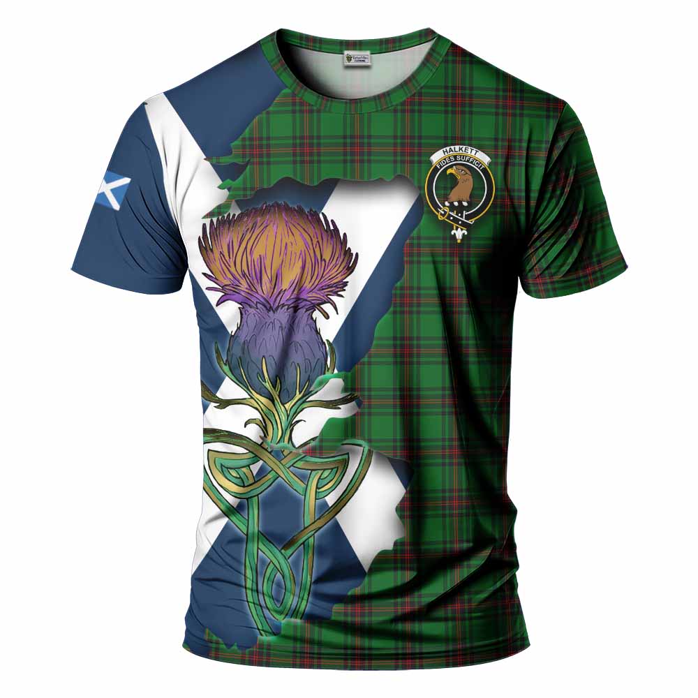 Halkett Tartan Family Crest T-Shirt Scottish Thistle Celtic Inspired Kid's Shirt - Tartan Vibes Clothing