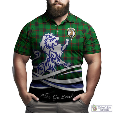 Halkett Tartan Polo Shirt with Alba Gu Brath Regal Lion Emblem