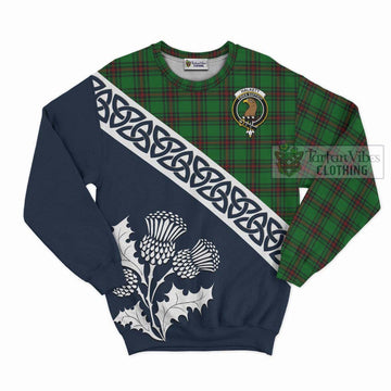 Halkett Tartan Sweatshirt Featuring Thistle and Scotland Map Unisex - Tartan Vibes Clothing