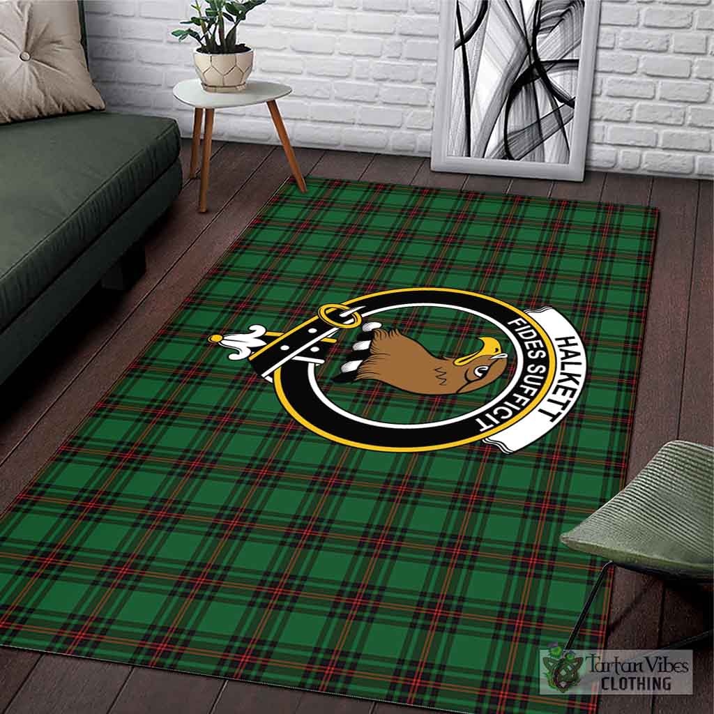 Halkett Tartan Area Rug with Family Crest L 59*86 inch (150x220 cm) - Tartan Vibes Clothing