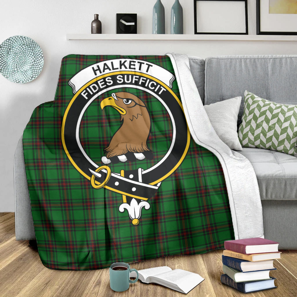 Halkett Tartan Blanket with Family Crest X-Large 59 x 79 inches 150 x 200 cm - Tartan Vibes Clothing