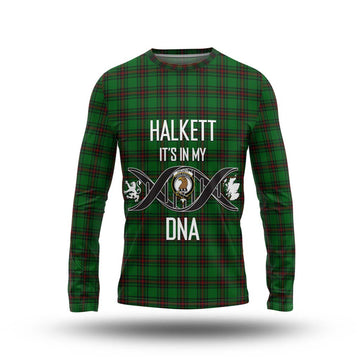 Halkett Tartan Long Sleeve T-Shirt with Family Crest DNA In Me Style Unisex - Tartan Vibes Clothing