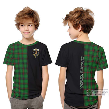 Halkett Tartan Kid T-Shirt with Family Crest and Half Of Me Style Youth XL Size14 - Tartan Vibes Clothing