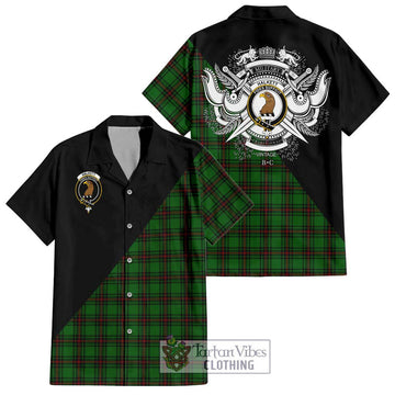 Halkett Tartan Hawaiian Shirt with Family Crest and Military Logo Style Kid - Tartan Vibes Clothing