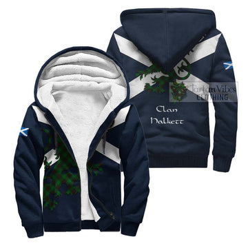 Halkett Tartan Lion Rampant Sherpa Hoodie Proudly Display Your Heritage with Alba Gu Brath and Clan Name Unisex S - Tartan Vibes Clothing