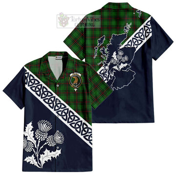 Halkett Tartan Hawaiian Shirt Featuring Thistle and Scotland Map Kid - Tartan Vibes Clothing