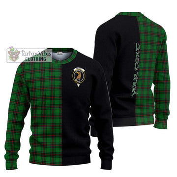 Halkett Tartan Ugly Sweater with Family Crest and Half Of Me Style Unisex - Tartan Vibes Clothing