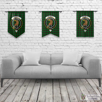 Halkett Tartan Gonfalon, Tartan Banner with Family Crest Rectangle - Tartan Vibes Clothing