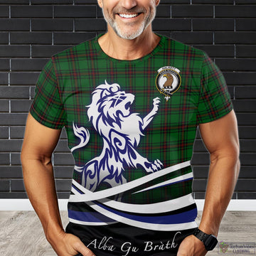 Halkett Tartan T-Shirt with Alba Gu Brath Regal Lion Emblem Kid's Shirt - Tartan Vibes Clothing