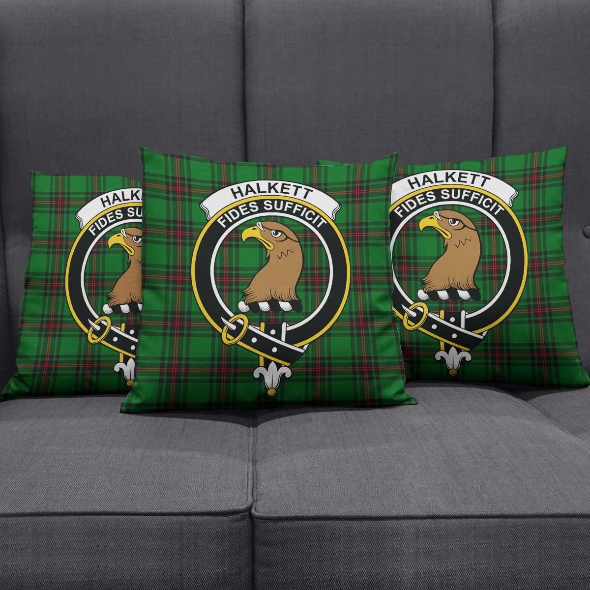 Halkett Tartan Pillow Cover with Family Crest Rectangle Pillow Cover 51*91cm - Tartan Vibes Clothing