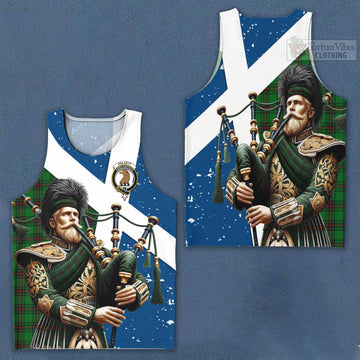 Halkett Tartan Men's Tank Top with Family Crest Scottish Bagpiper Vibes Men - Tartan Vibes Clothing