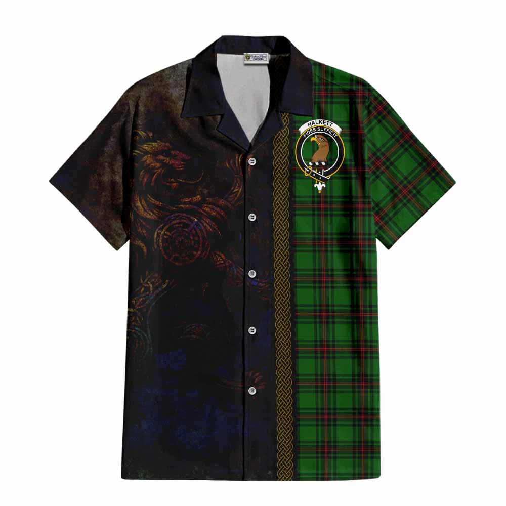 Halkett Tartan Family Crest Hawaiian Shirt Alba Gu Brath Be Brave Lion Ancient Style Kid - Tartan Vibes Clothing