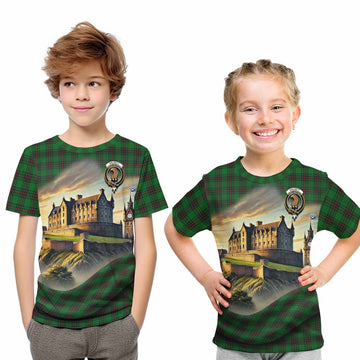 Halkett Tartan Family Crest Kid T-Shirt with Scottish Ancient Castle Style Youth XL Size14 - Tartan Vibes Clothing