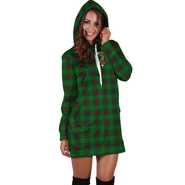 Halkett Tartan Hoodie Dress with Family Crest - Tartan Vibes Clothing