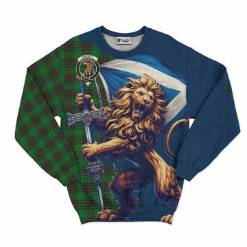 Halkett Tartan Family Crest Sweatshirt with Scottish Majestic Lion Unisex - Tartan Vibes Clothing