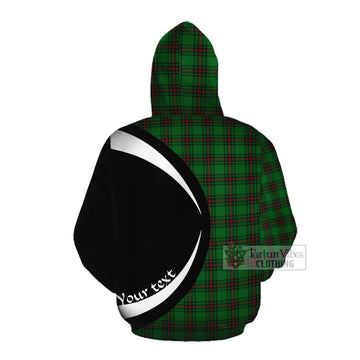 Halkett Tartan Cotton Hoodie with Family Crest Circle Style Pullover Hoodie - Tartan Vibes Clothing