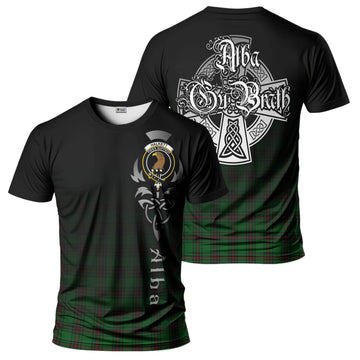 Halkett Tartan T-Shirt Featuring Alba Gu Brath Family Crest Celtic Inspired - Tartan Vibes Clothing