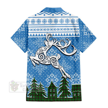Halkett Clan Christmas Hawaiian Shirt Celtic Reindeer Style