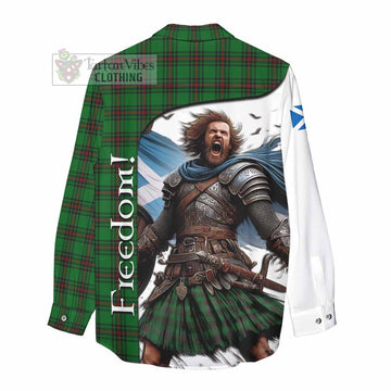 Halkett Crest Tartan Women's Casual Shirt Inspired by the Freedom of Scottish Warrior - Tartan Vibes Clothing