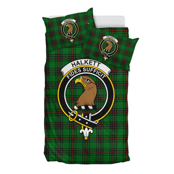 Halkett Tartan Bedding Set with Family Crest - Tartan Vibes Clothing