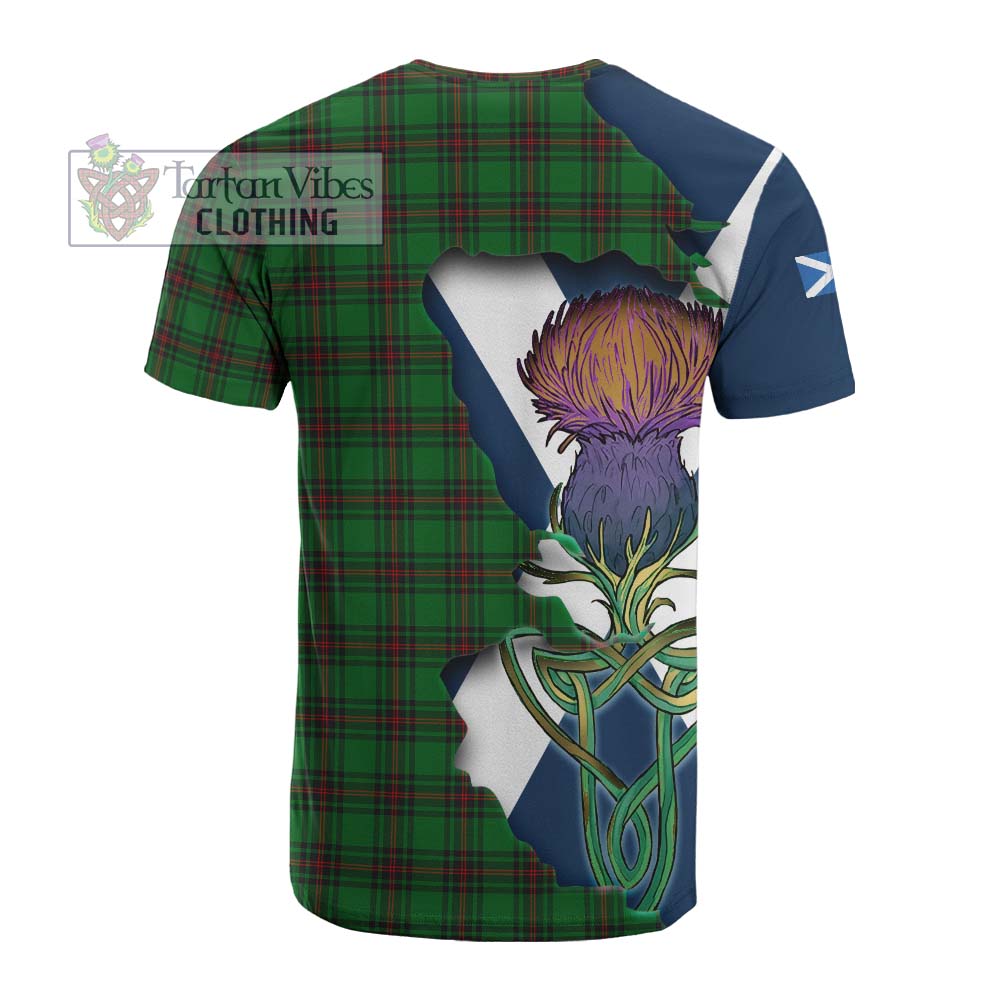 Halkett Tartan Family Crest Cotton T-shirt Scottish Thistle Celtic Inspired - Tartan Vibes Clothing