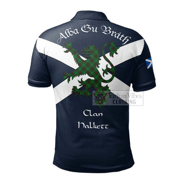 Halkett Tartan Lion Rampant Polo Shirt Proudly Display Your Heritage with Alba Gu Brath and Clan Name - Tartan Vibes Clothing