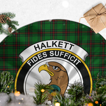 Halkett Tartan Christmas Tree Skirt with Family Crest - Tartan Vibes Clothing