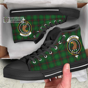 Halkett Tartan High Top Shoes with Family Crest - Tartan Vibes Clothing