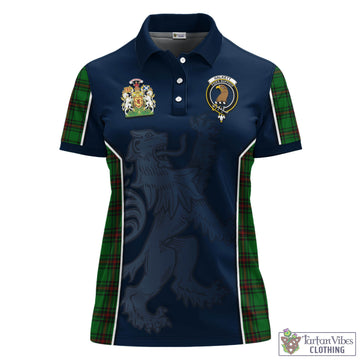 Halkett Tartan Women's Polo Shirt with Family Crest and Lion Rampant Vibes Sport Style