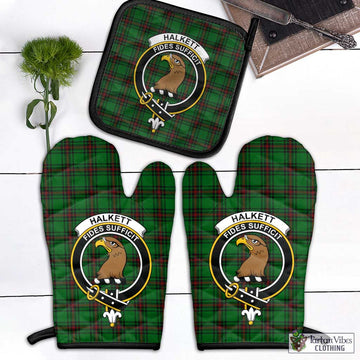 Halkett Tartan Combo Oven Mitt & Pot-Holder with Family Crest - Tartan Vibes Clothing