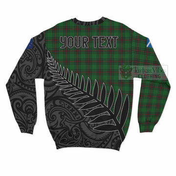Halkett Crest Tartan Sweatshirt with New Zealand Silver Fern Half Style - Tartan Vibes Clothing